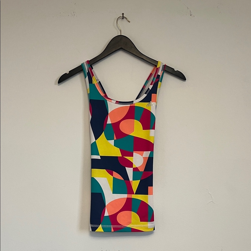 Adidas Multicolor Geometric Girls Tank Top Sz. 11-12Y